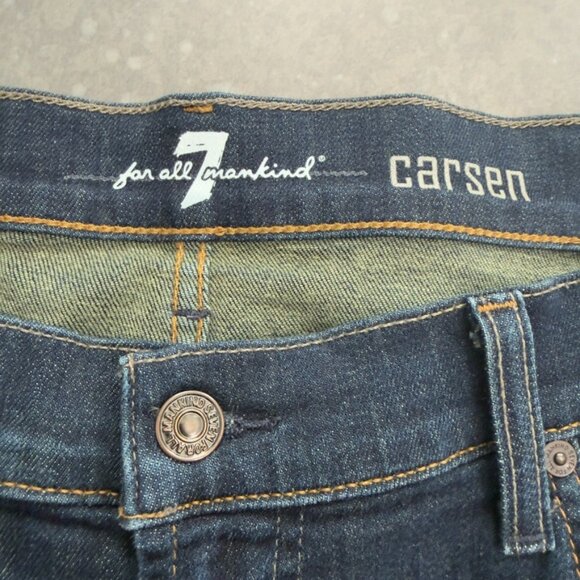 7 For All Mankind “Carsen” Jeans – Dark Wash – Size 38 - Picture 11 of 16